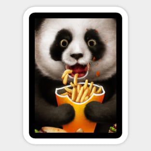 Panda eating Fast Food Sticker